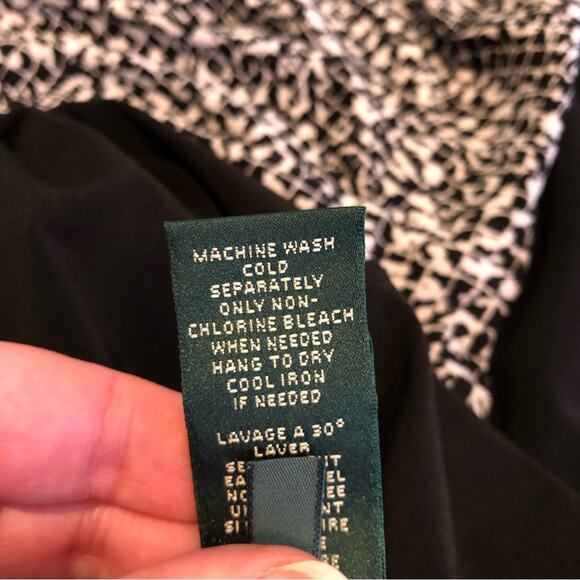 Lauren Ralph Lauren black white graphic print sheath dress size 8 - Picture 13 of 14